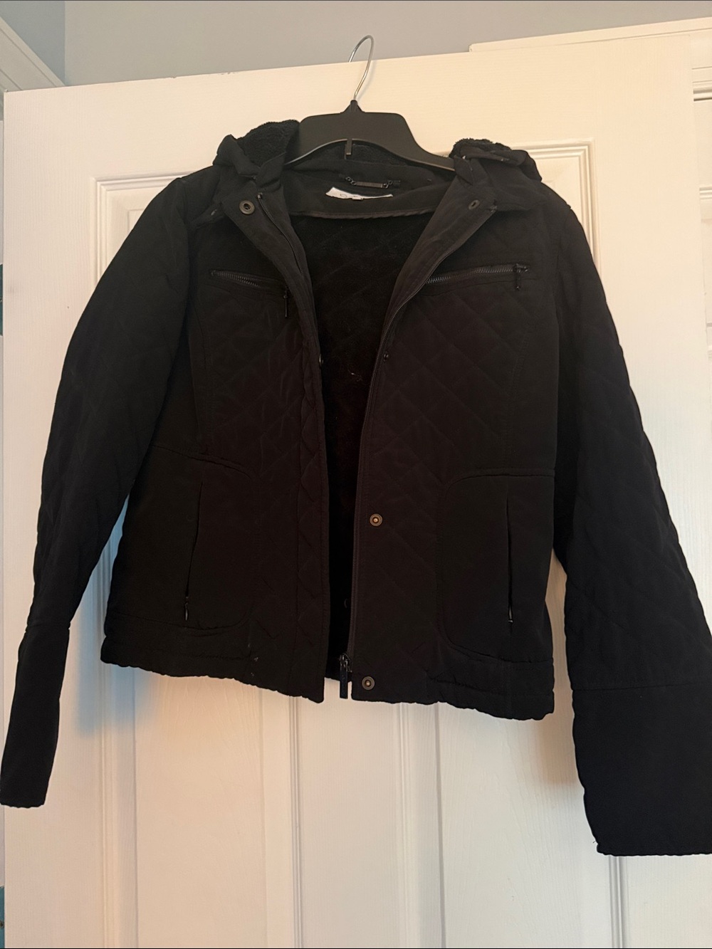 Calvin Klein Black Quilted Hooded Puffer Jacket